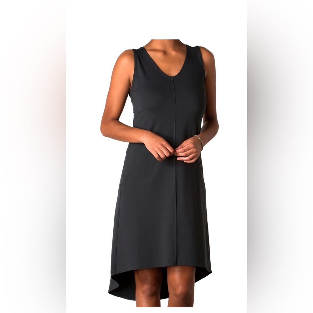 Toad & Co Dress Womens Black Corsica
Midi Tank Stretch Ladies Zip Pocket